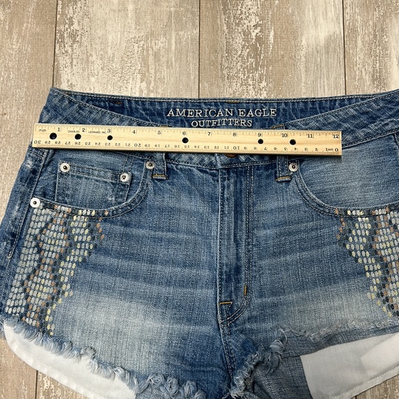 AMERICAN Eagle Jean High Rise Festival Denim Shorts - Picture 7 of 8
